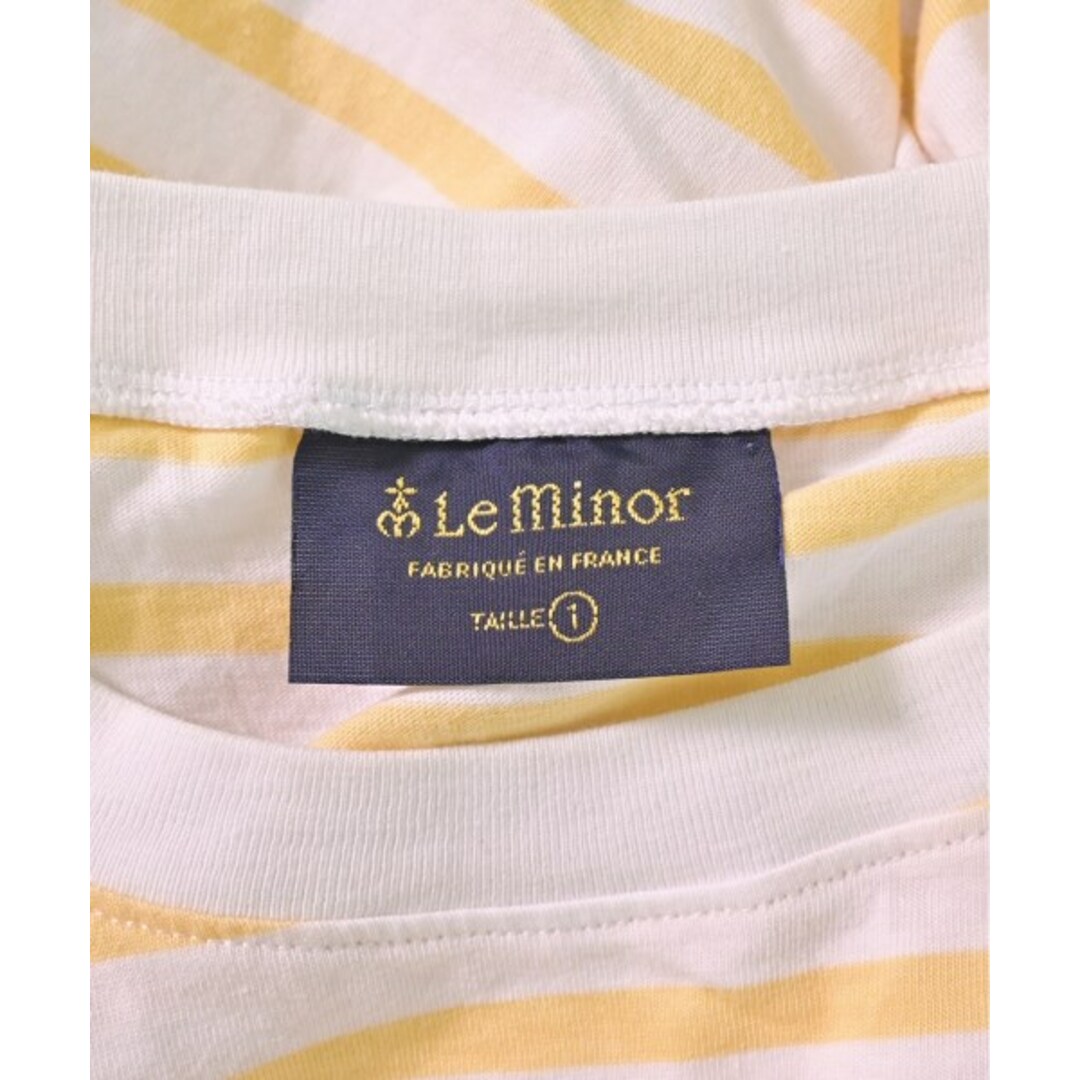 Le Minor(ルミノア)のLe minor ルミノア Tシャツ・カットソー 1(S位) 白x黄(ボーダー) 【古着】【中古】 レディースのトップス(カットソー(半袖/袖なし))の商品写真