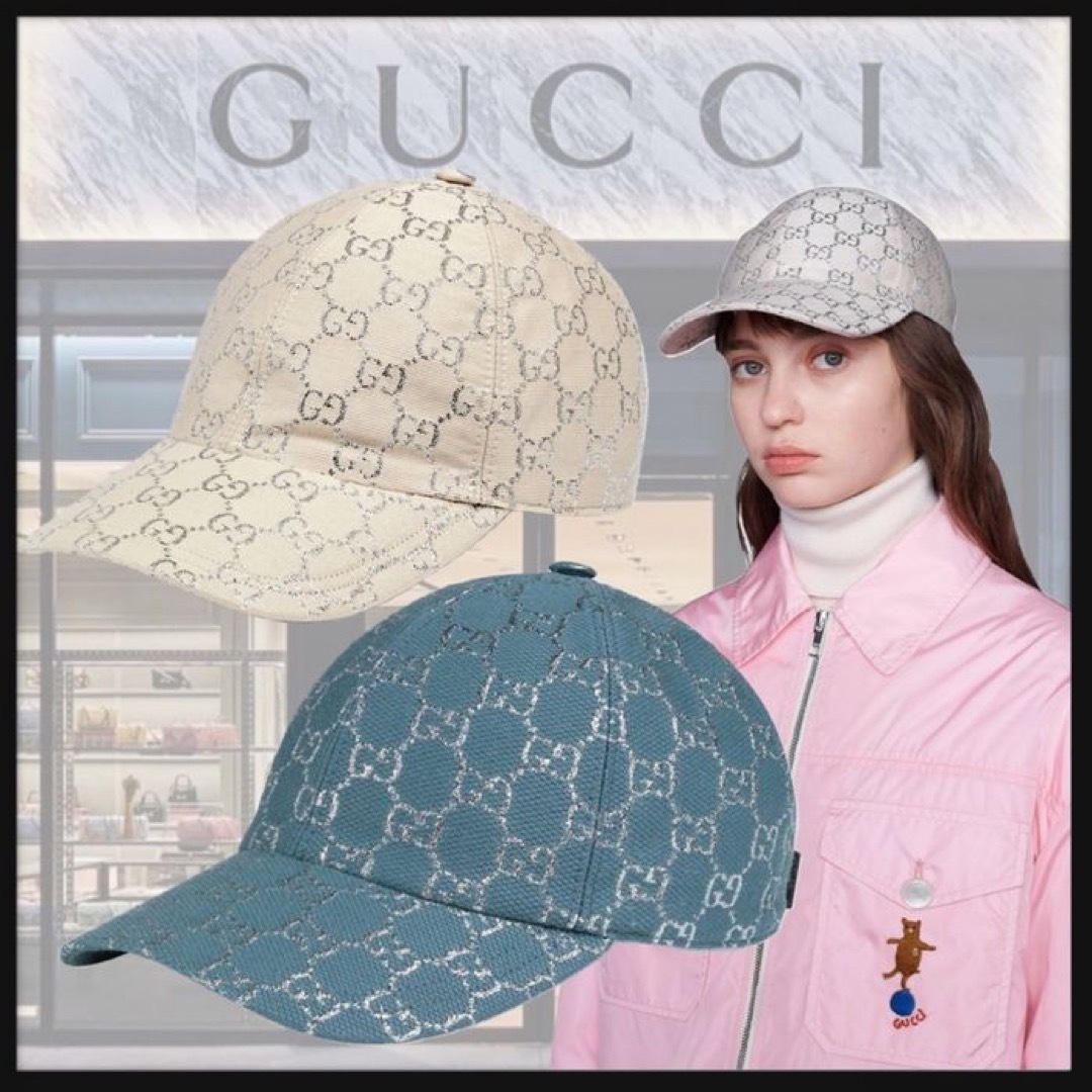 GUCCI GGラメ ベースボールキャップ キャップ - 帽子 GUCCI GGラメ ベースボールキャップ キャップ - 帽子