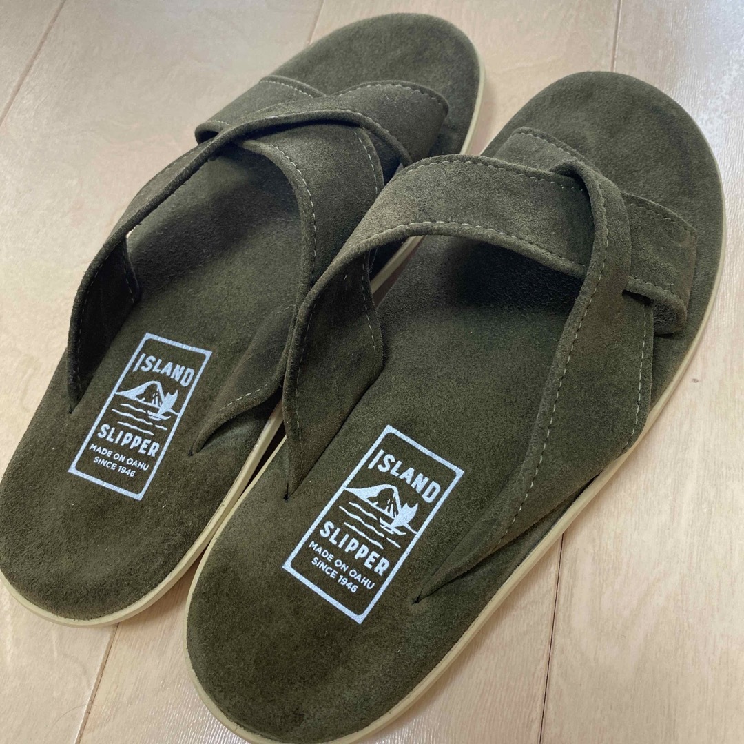 ISLAND SLIPPER Leather Slide US10 ｽｳｪｰﾄﾞ