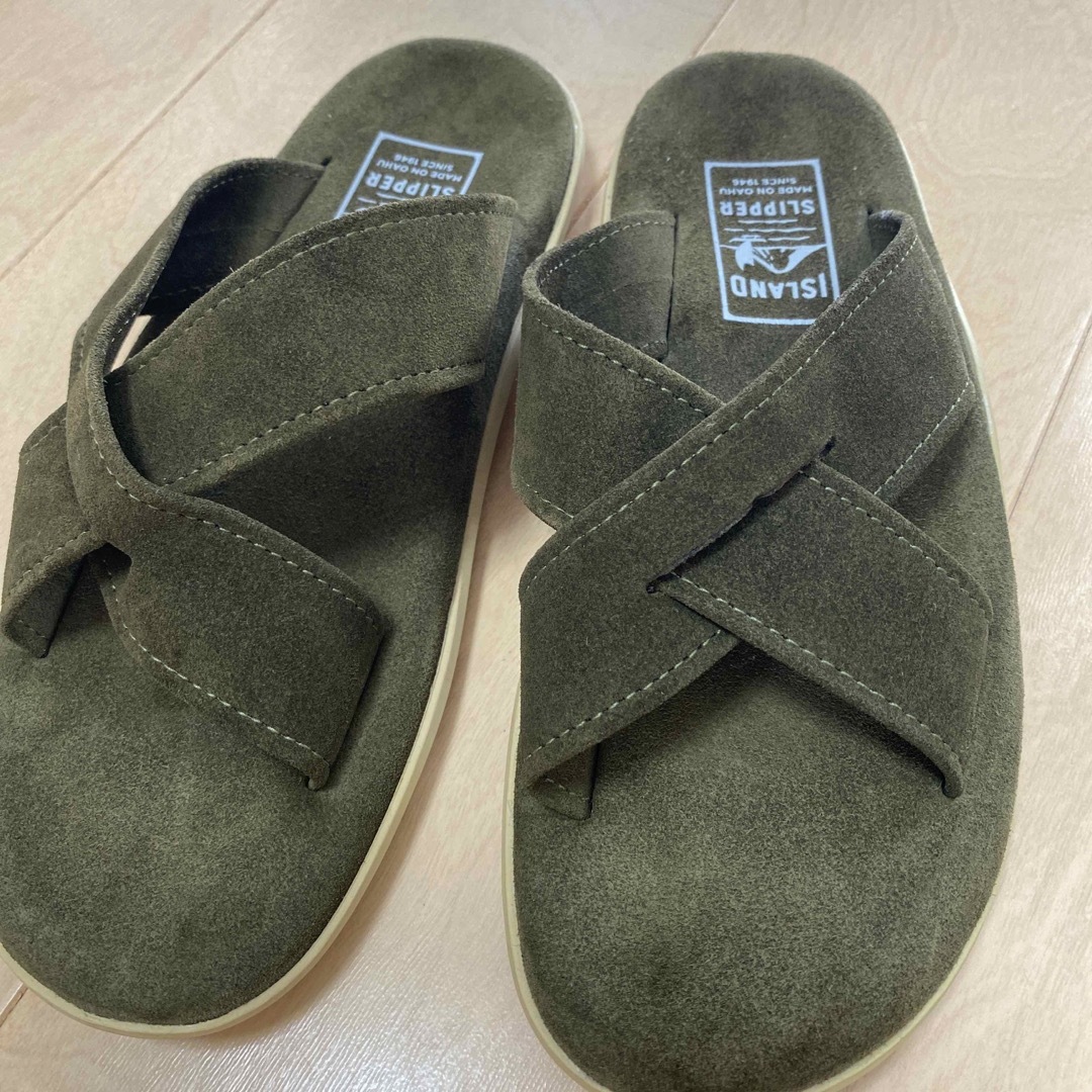 ISLAND SLIPPER Leather Slide US10 ｽｳｪｰﾄﾞ