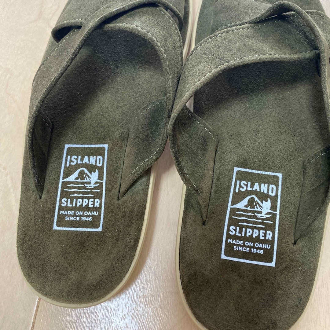 ISLAND SLIPPER Leather Slide US10 ｽｳｪｰﾄﾞ