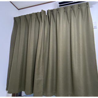 ムジルシリョウヒン(MUJI (無印良品))の無印良品　遮光カーテン　２枚組　丈178×巾100 オリーブグリーン(カーテン)