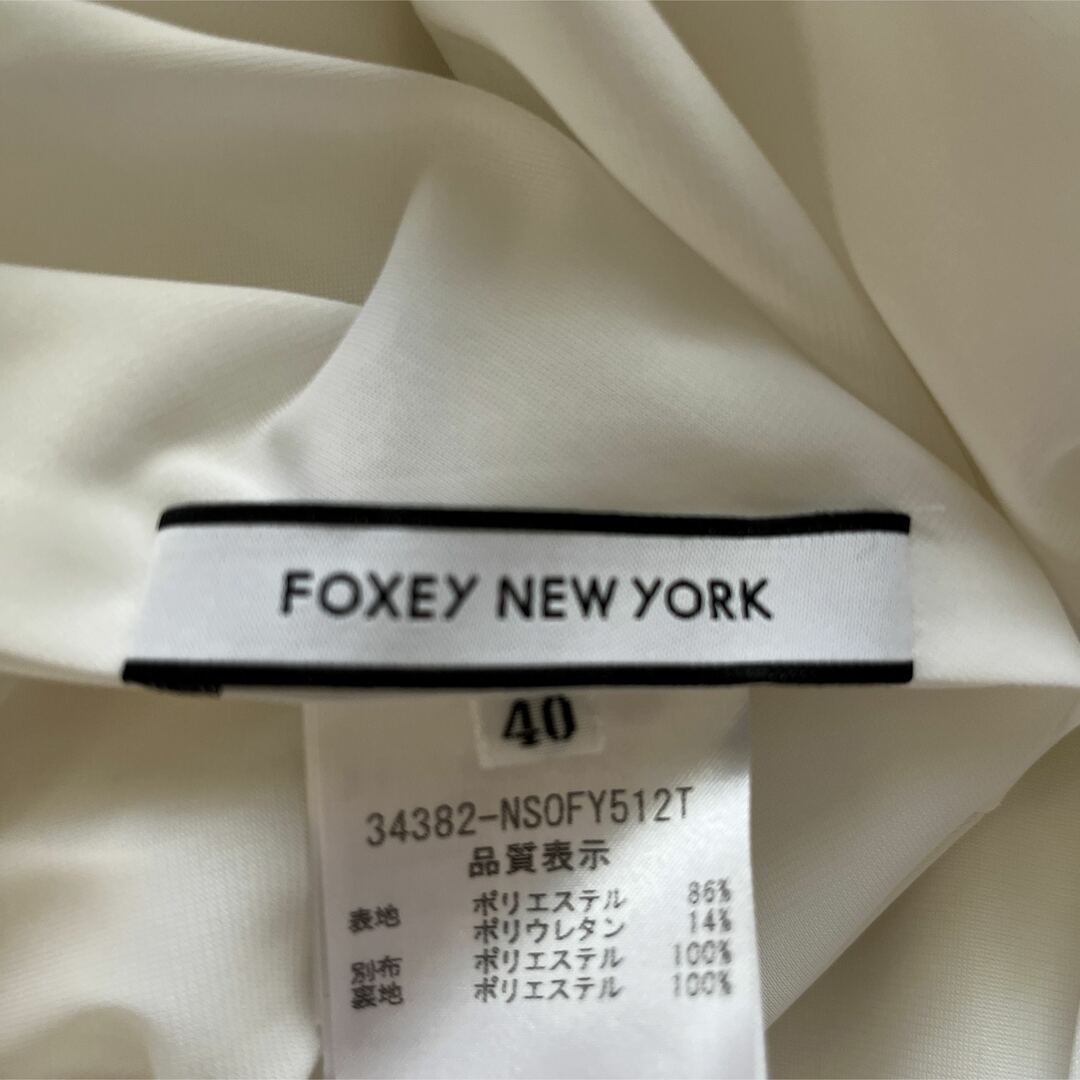 FOXEY NEW YORK(フォクシーニューヨーク)のホロホロ鳥様　専用FOXEY フォクシー　白　ワンピース40 美品　お値下げ レディースのワンピース(ひざ丈ワンピース)の商品写真