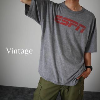 アートヴィンテージ(ART VINTAGE)の【vintage】ESPN ロゴ プリント ルーズ Tシャツ XL USA製(Tシャツ/カットソー(半袖/袖なし))