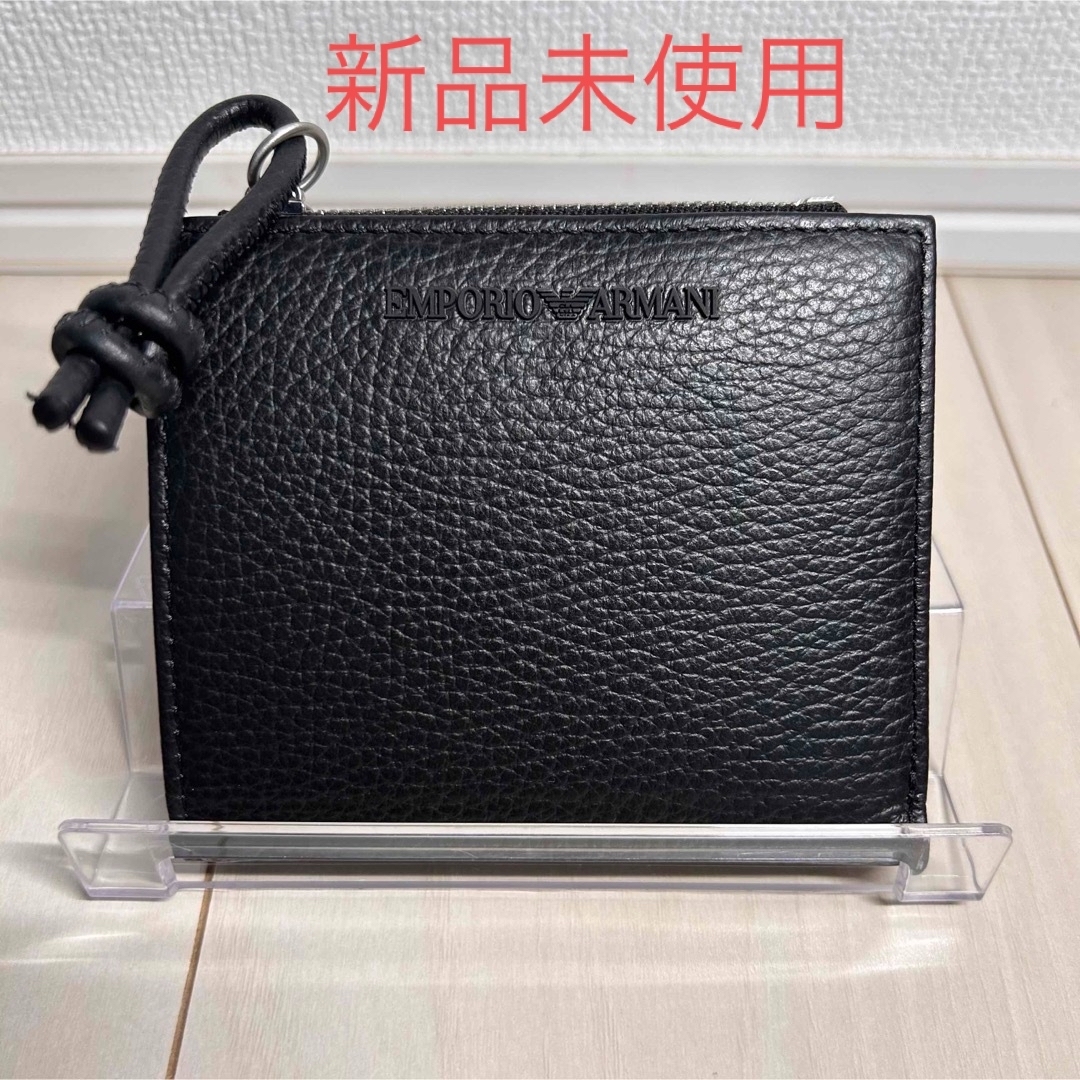Emporio Armani - エンポリオアルマーニ 二つ折り財布 BLACKの通販 by