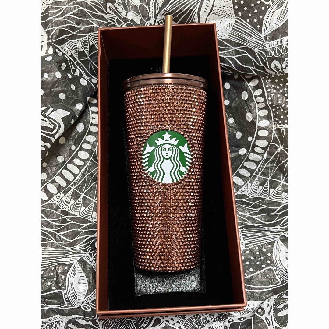 Starbucks Coffee(スターバックスコーヒー)のレア　完売　海外限定　スターバックス　タイ　カッパー　ラインストーンタンブラー インテリア/住まい/日用品のキッチン/食器(容器)の商品写真