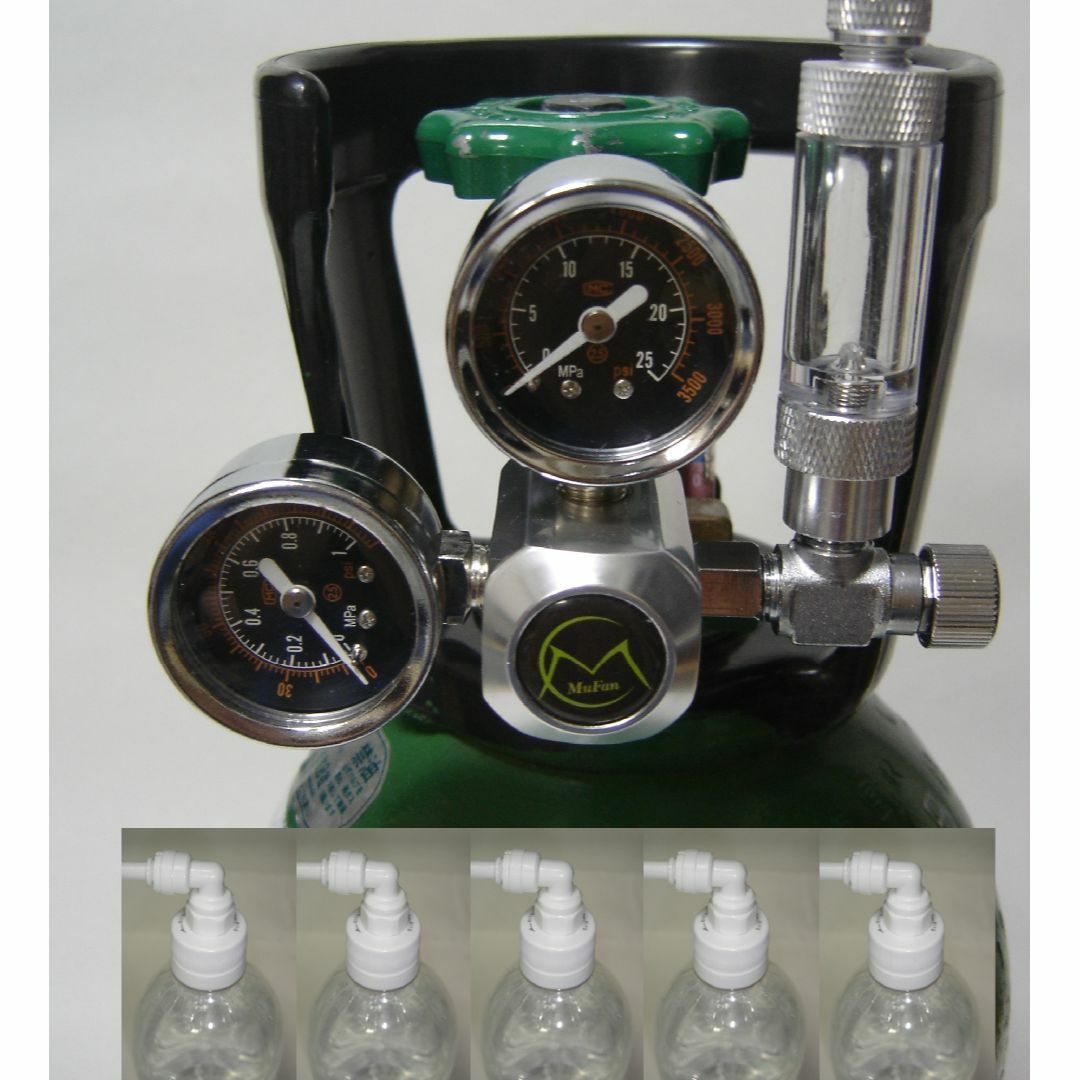 強炭酸水製作用レギュレーター+炭酸水製作キット 自動ロック式蓋5個 ...