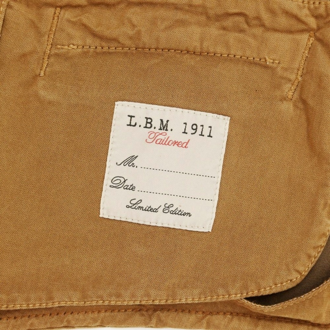 【新品】エルビーエム1911 L.B.M.1911 コットンシルク ダブルジレベスト ブラウン【サイズ50】【メンズ】