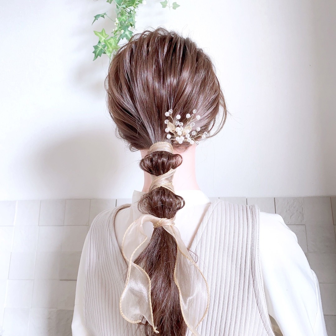 stmkn.様   クリックポスト 1.2mオレンジブラウン レディースのヘアアクセサリー(その他)の商品写真