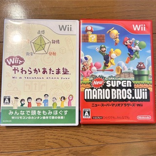 ウィー(Wii)のNew スーパーマリオブラザーズ  やわらかあたま塾Wii2セット(家庭用ゲームソフト)