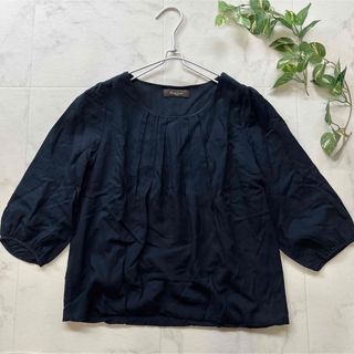 デミルクスビームス(Demi-Luxe BEAMS)のDemi-Luxe BEAMS パフスリーブブラウス　プルオーバー　ネイビー(シャツ/ブラウス(長袖/七分))