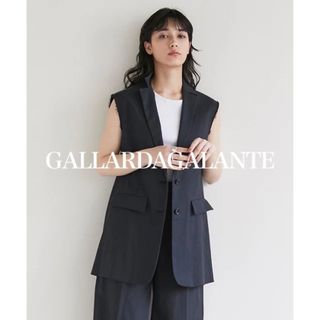 ガリャルダガランテ(GALLARDA GALANTE)のGALLARDAGALANTE コットンリネン テーラードベスト　ジレ　　黒(ベスト/ジレ)