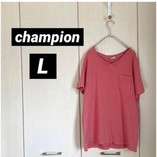 チャンピオン(Champion)のchampion チャンピオン　レディース　Tシャツ　ロゴ入り　L シンプル(Tシャツ/カットソー(半袖/袖なし))