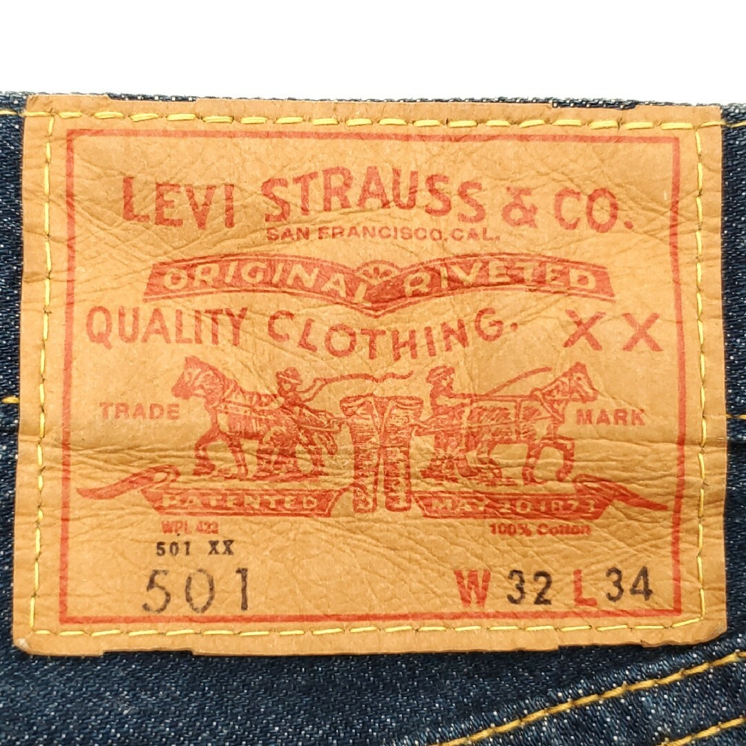 濃紺パッチワークカスタム◆Levi's66501◆W32日本製復刻ジーンズ681