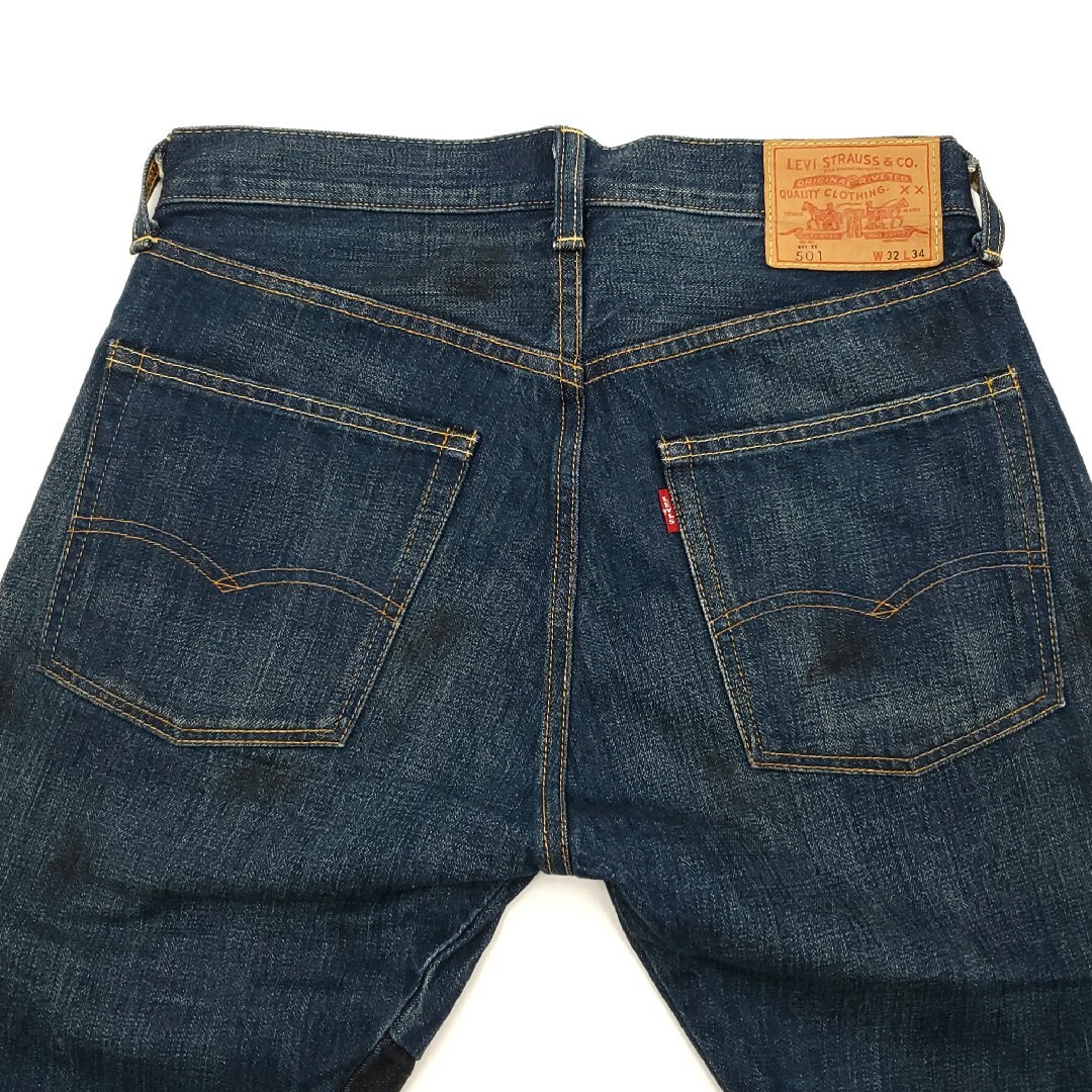 濃紺パッチワークカスタム◆Levi's66501◆W32日本製復刻ジーンズ681