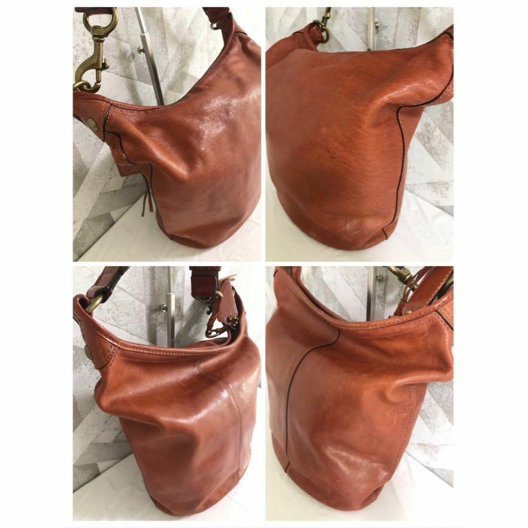 良品 コーチ COACH レザー ブラウン 茶 肩掛けショルダー トート