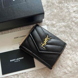 美品！サンローラン SAINT LAURENT 三つ折り財布  ブラック