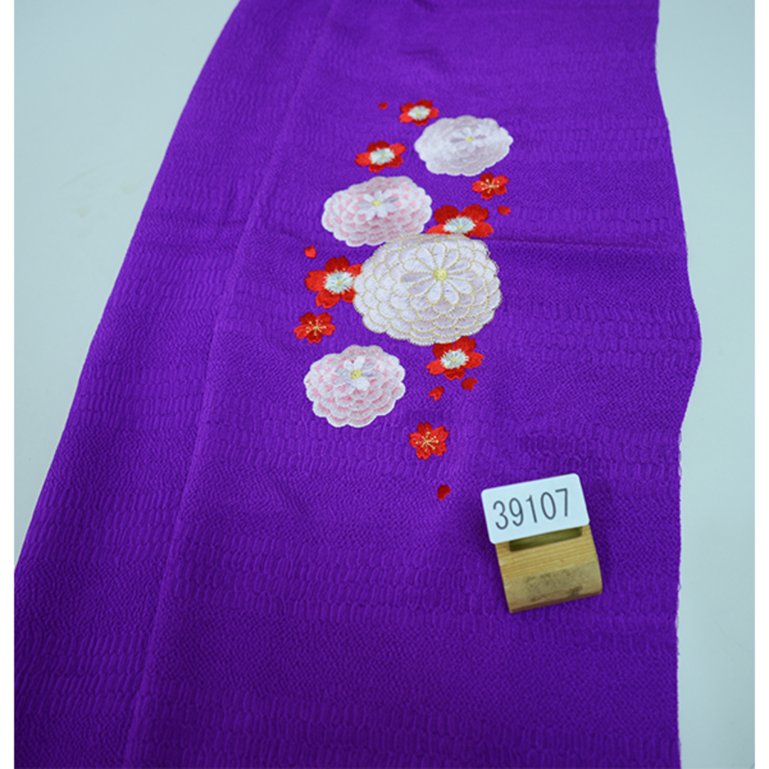 帯揚げ 単品 正絹 刺繍入り 振袖用 紫色 の通販