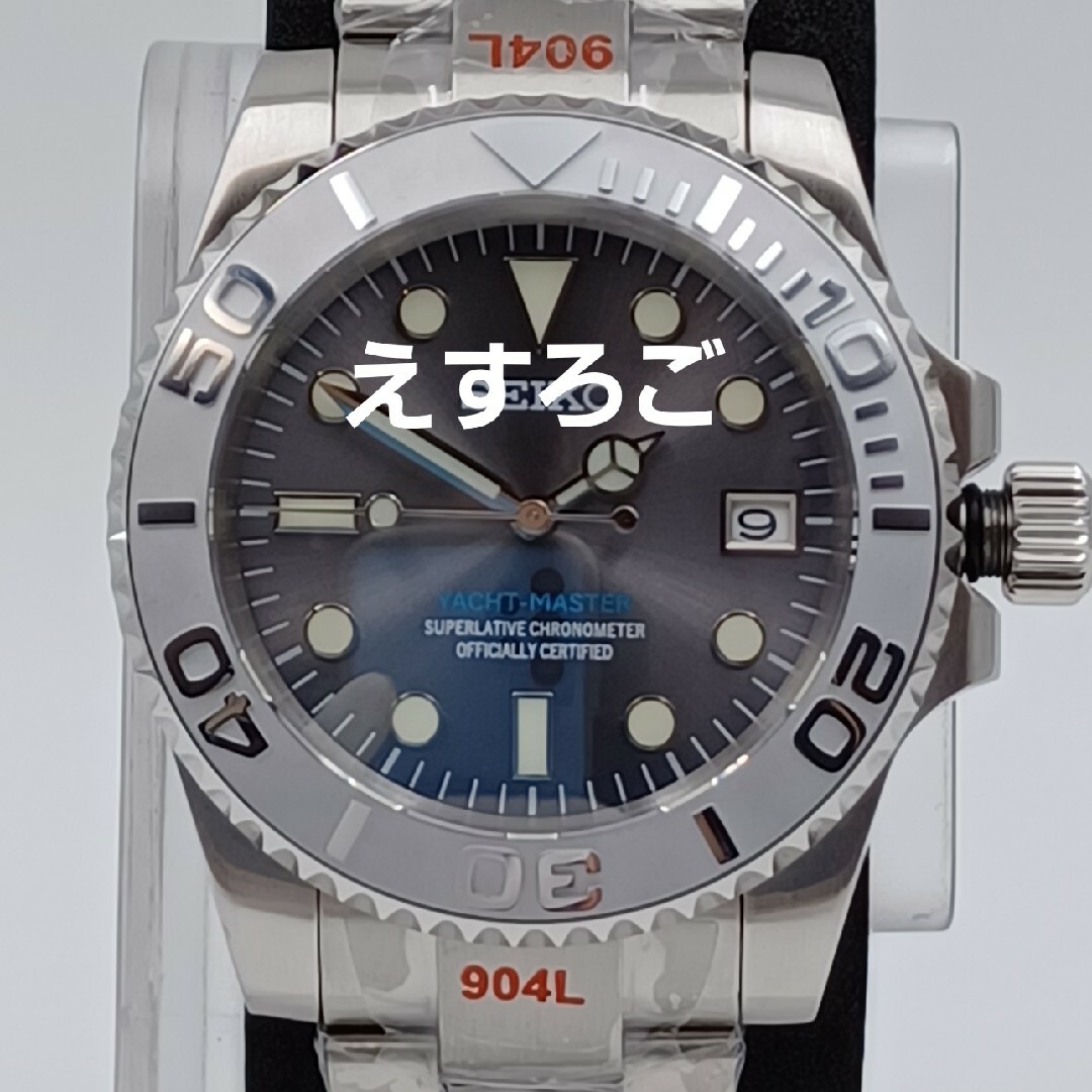 新品(619)SEIKOMODカスタム腕時計グレーヨット