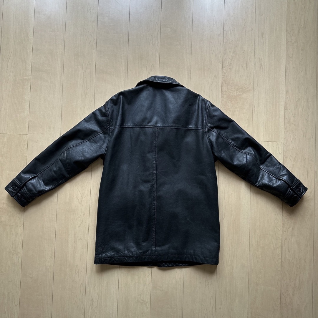 90s old GAP レザー ジャケット コート ビンテージ 黒 カーコート