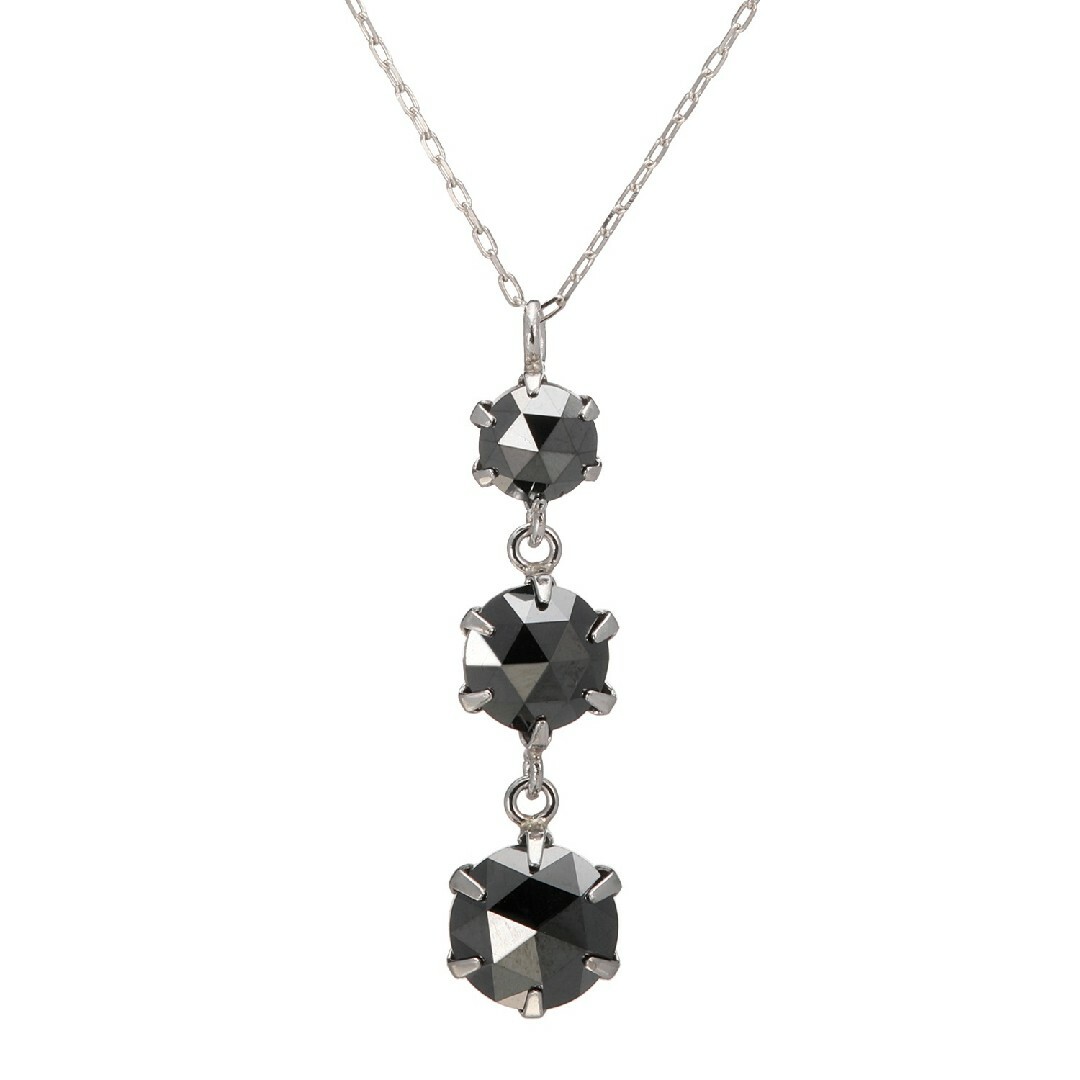 プラチナ９００＆８５０ １カラットＵＰ ブラックダイヤモンド  ネックレス