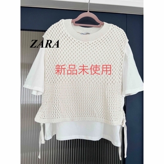 ザラ(ZARA)のZARA メッシュニットTシャツ(Tシャツ(半袖/袖なし))