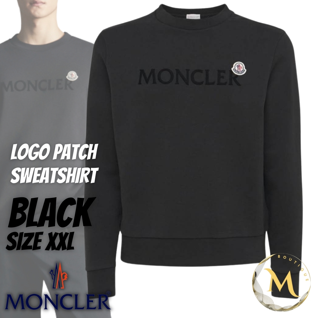 ☆未使用・本物保証☆MONCLER レタリングロゴ スウェット XXL 黒色