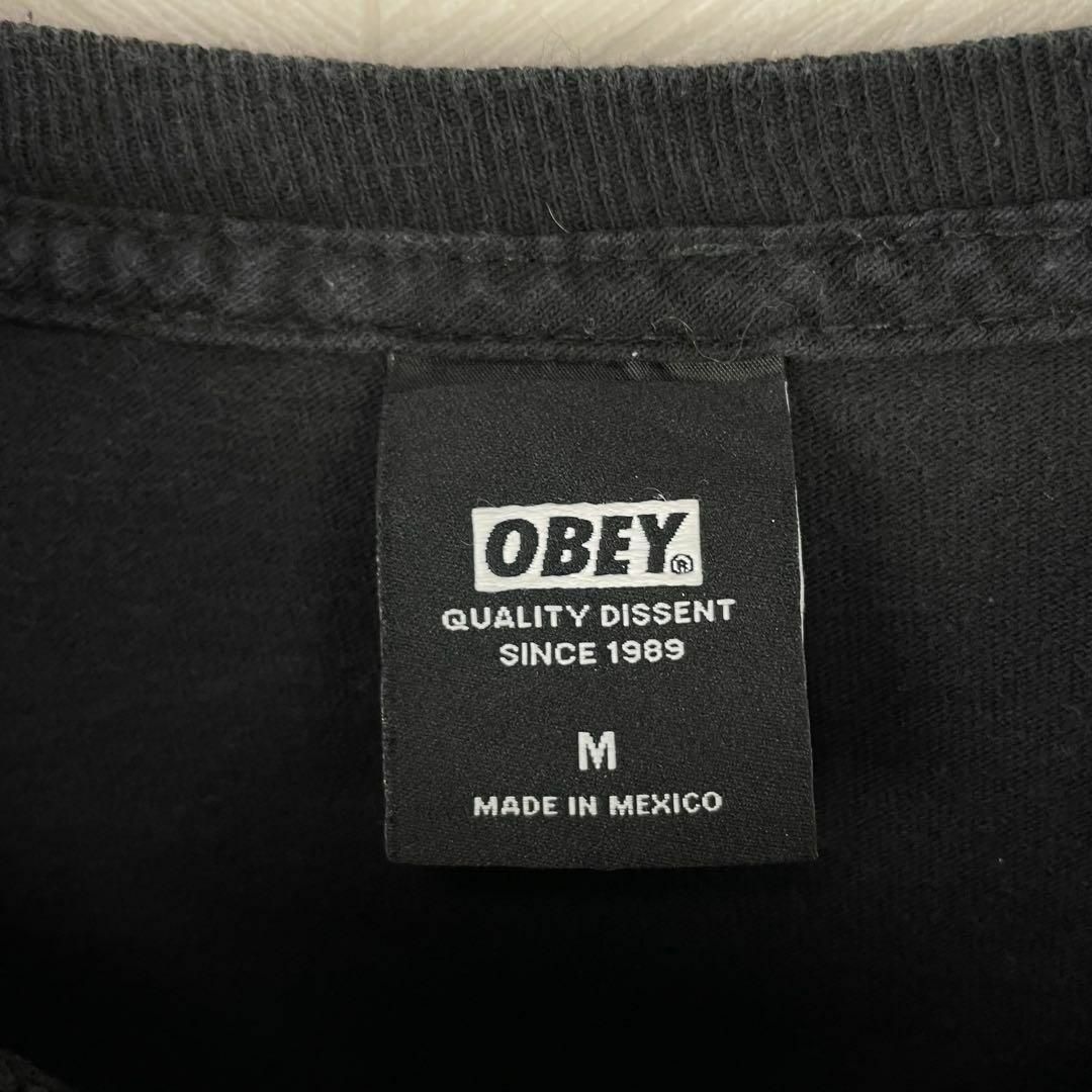 OBEY(オベイ)のメキシコ製 OBEY Tシャツ タバコ 半袖 ゆるだぼ ブラック 輸入古着 メンズのトップス(Tシャツ/カットソー(半袖/袖なし))の商品写真