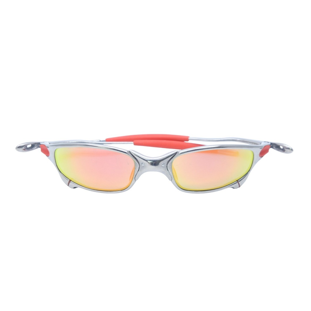 OAKLEY オークリー サングラス ジュリエット JP005866 スポーツ シルバー オレンジ 美品  52127約15cm表記サイズ