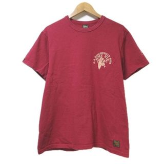 デラックス(DELUXE)のデラックス Tシャツ 半袖 カットソー プリント クルーネック 赤 レッド L(Tシャツ/カットソー(半袖/袖なし))