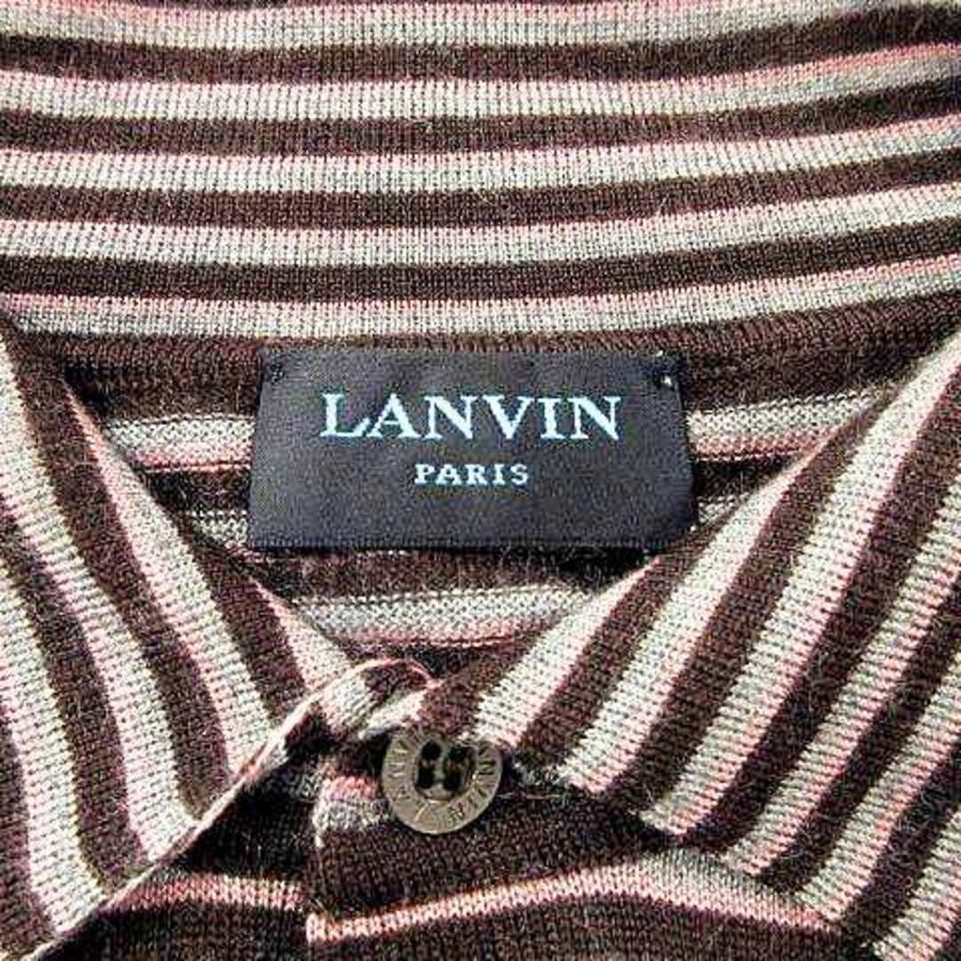 LANVIN - ランバン カシミヤシルク ニット ポロシャツ ボーダー 薄手 M