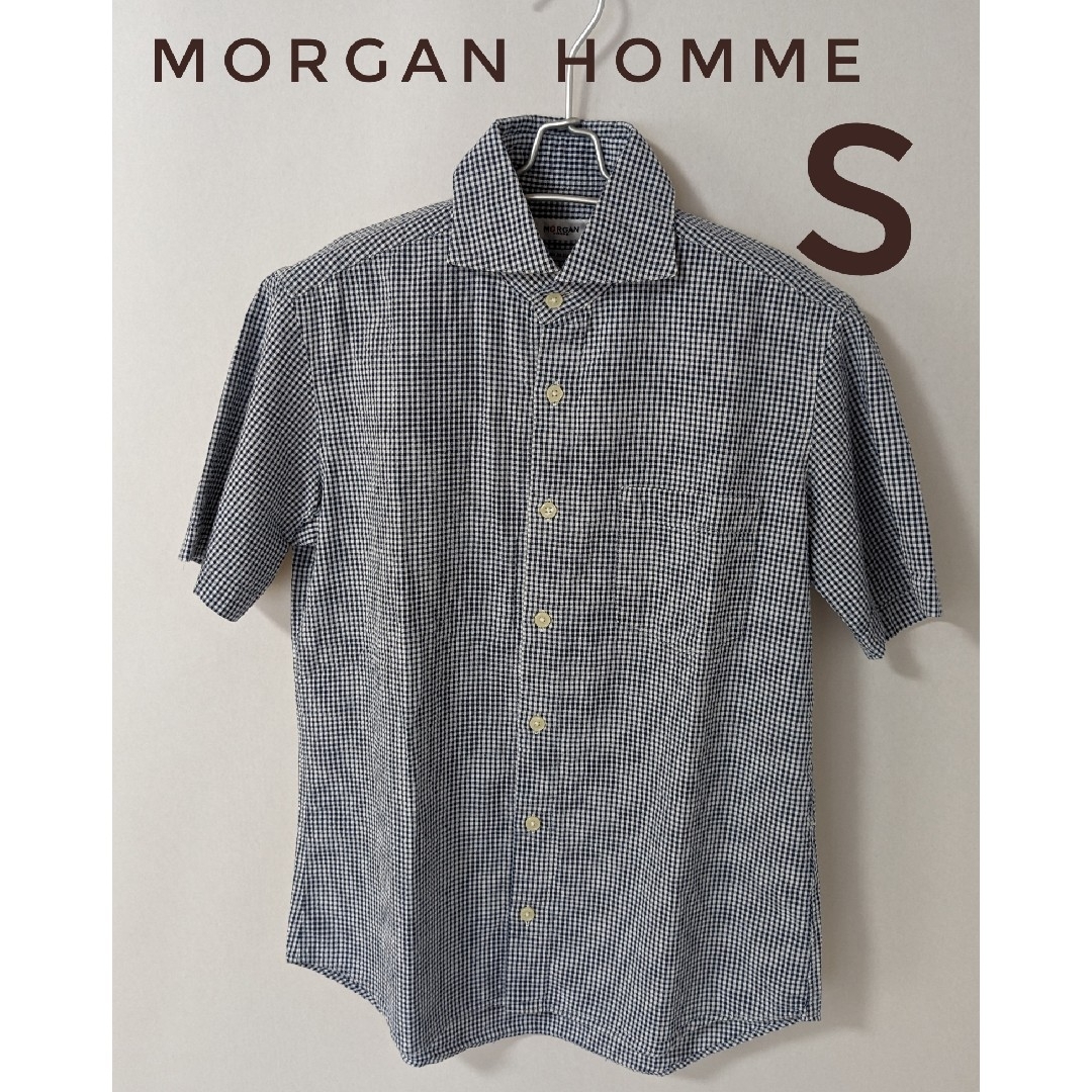 MORGAN HOMME(モルガンオム)のMORGAN HOMME モルガンオム ギンガムチェック 半袖シャツ メンズ S メンズのトップス(シャツ)の商品写真