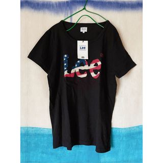 リー(Lee)のLee アメリカ国旗 ロゴ Tシャツ 半袖 コットン ブラック(Tシャツ(半袖/袖なし))