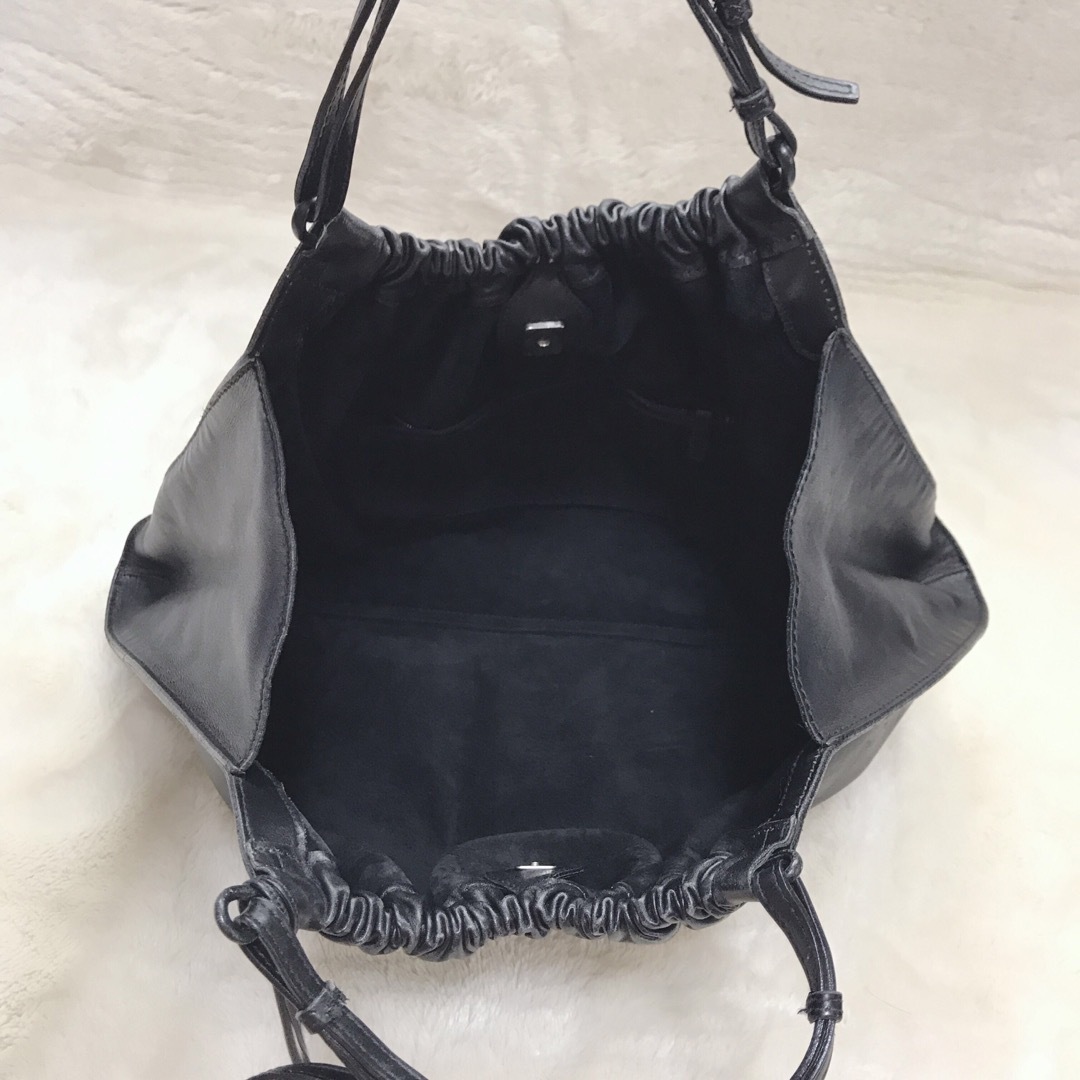 極美品 希少 GUCCI グッチ オールレザー トートバッグ ハンドバッグ 黒