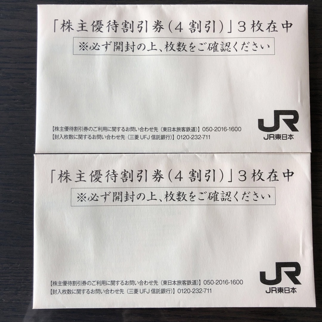 JR東日本株主優待割引券（4割引）　6枚