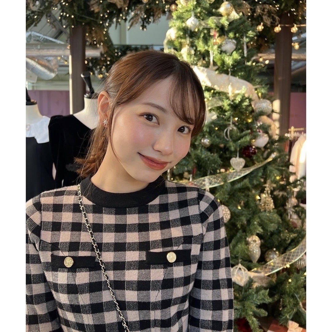 Her lip to - herlipto Plaid Jacquard Knit Dress 希少!の通販 Her lip to - herlipto Plaid Jacquard Knit Dress 希少!の通販