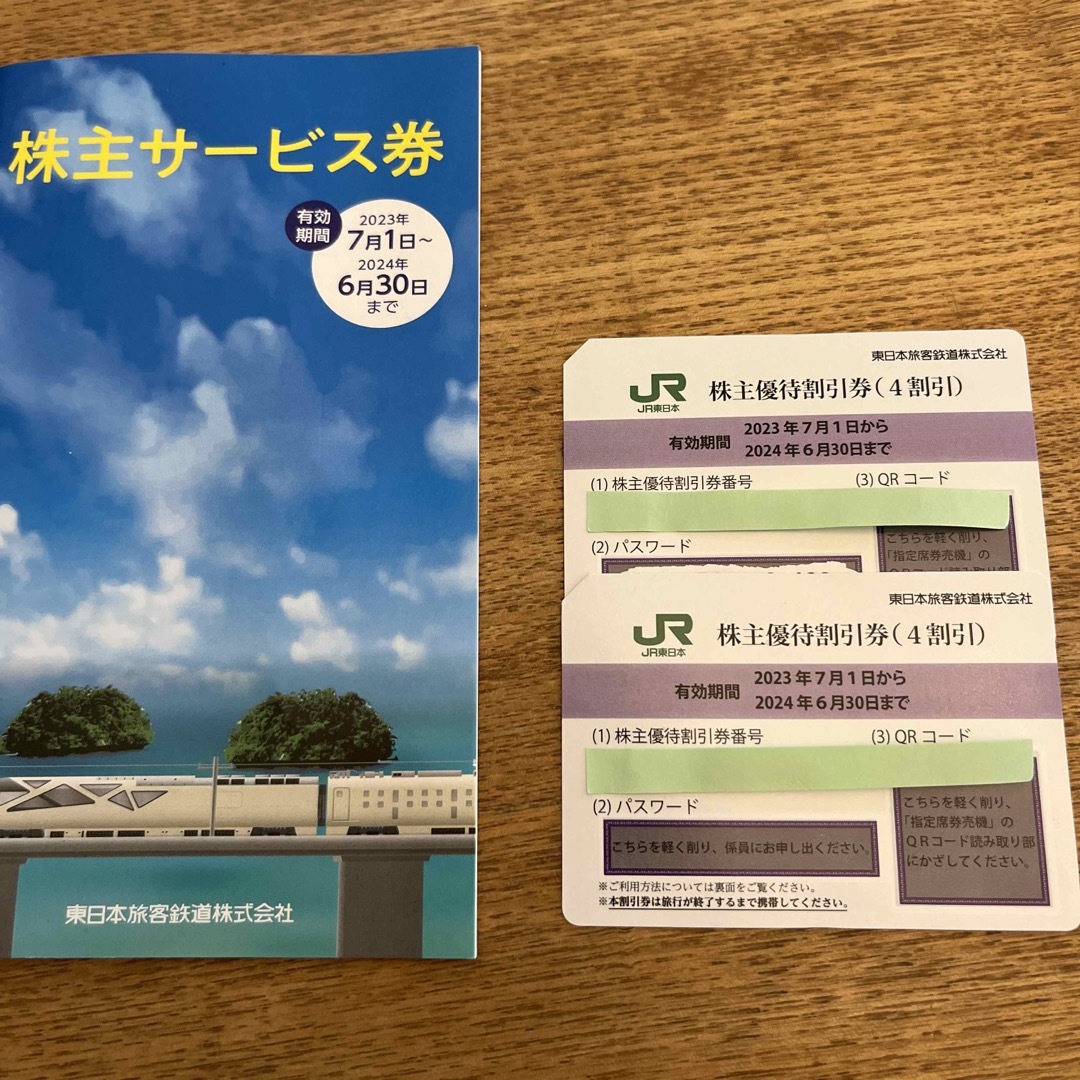 JR東日本　株主優待　（4割引）　2枚　少し難あり