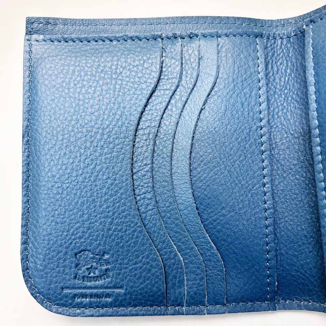 新品 IL BISONTEイルビゾンテ 折り財布 SMW175 ブルー