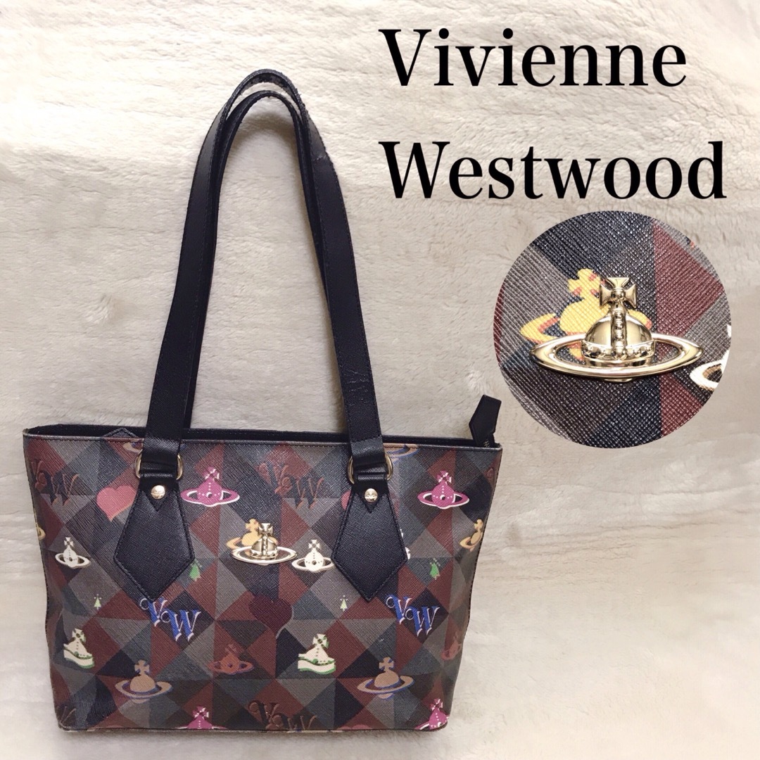 大容量 Vivienne Westwood オーブ トートバッグ 船型 総柄 - 通販 ...