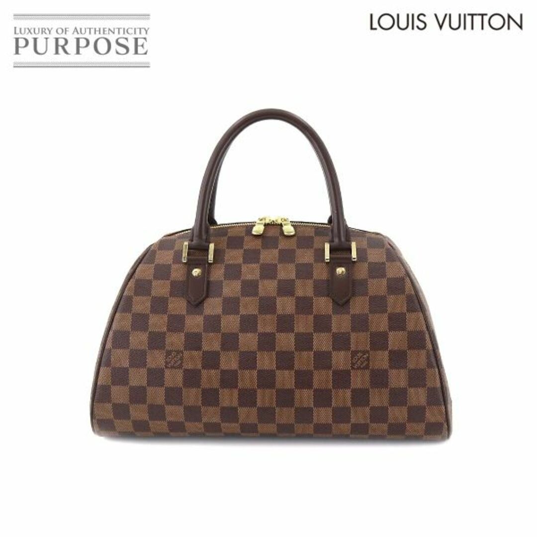 未使用 展示品 ルイ ヴィトン LOUIS VUITTON ダミエ リベラ MM ハンド バッグ エベヌ N41434 ゴールド 金具 90180926エベヌ金具