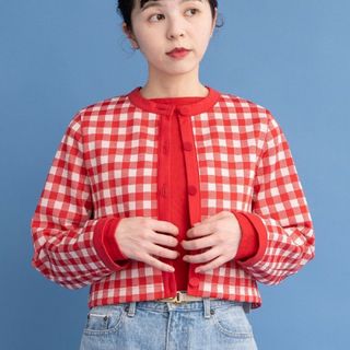 チャイルドウーマン(CHILD WOMAN)の新品 CHILD WOMAN チャイルドウーマン チェックカーディガン(カーディガン)