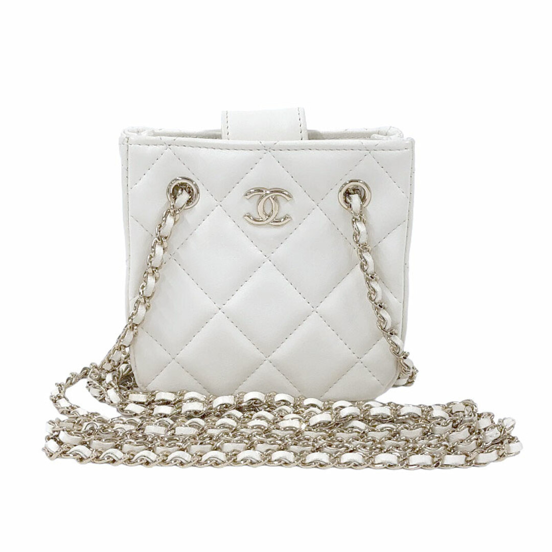 【ネット限定】シャネル CHANEL ミニチェーンショルダー AP2547 ホワイト ゴールド金具 ショルダーバッグ レディース