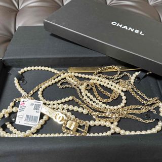 CHANEL パールレザーベルト