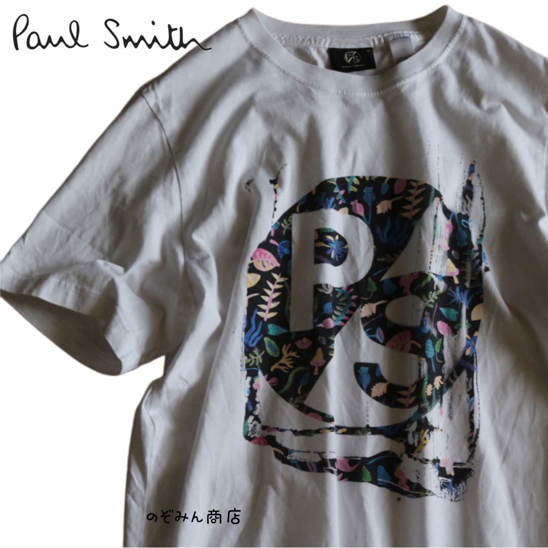 Paul Smith(ポールスミス)の【PAUL SMITH】半袖Tシャツ　ロゴ　絵画風　植物　白★ メンズのトップス(Tシャツ/カットソー(半袖/袖なし))の商品写真