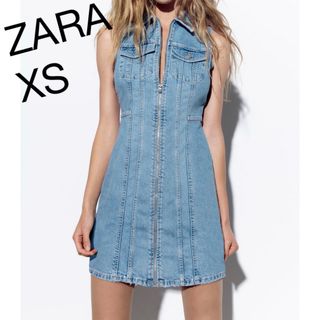 ザラ(ZARA)のTRF デニムワンピース(ミニワンピース)