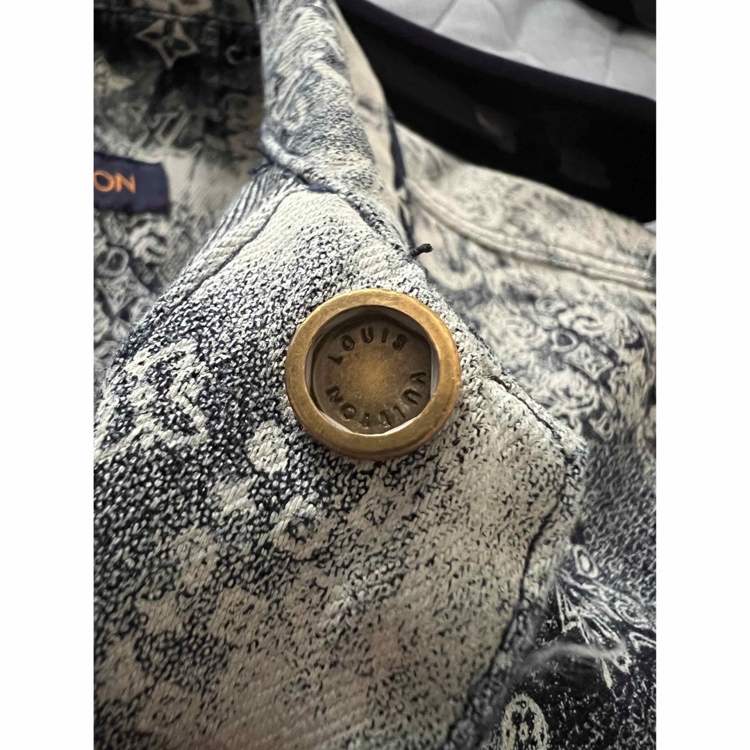 美品⭐︎ルイヴィトンモノグラムバンダナショートスリーブ デニム 半袖シャツ