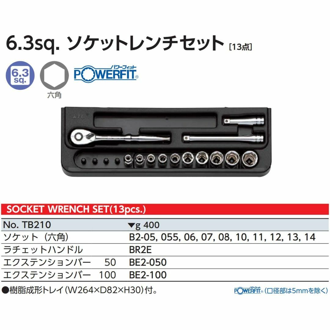 京都機械工具(KTC) ソケット レンチセット 6.3mm (1/4ンチ) TB