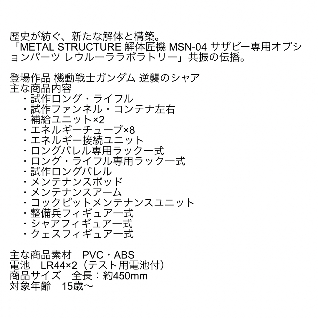 解体匠機 MSN-04 サザビー専用 オプションパーツ レウルーララボラトリー 2