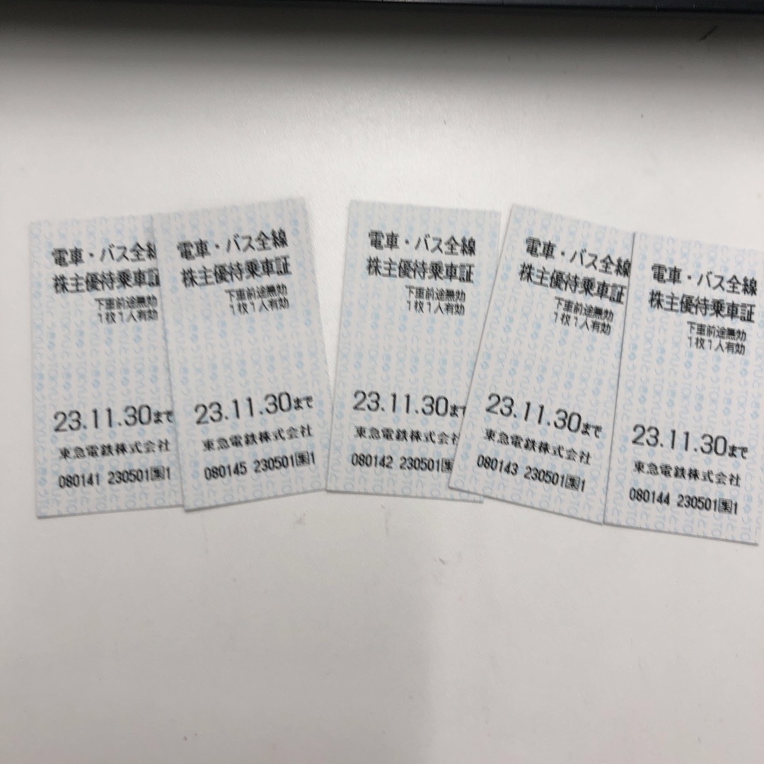 東急電車バス全線優待乗車券5枚 チケットの乗車券/交通券(鉄道乗車券)の商品写真