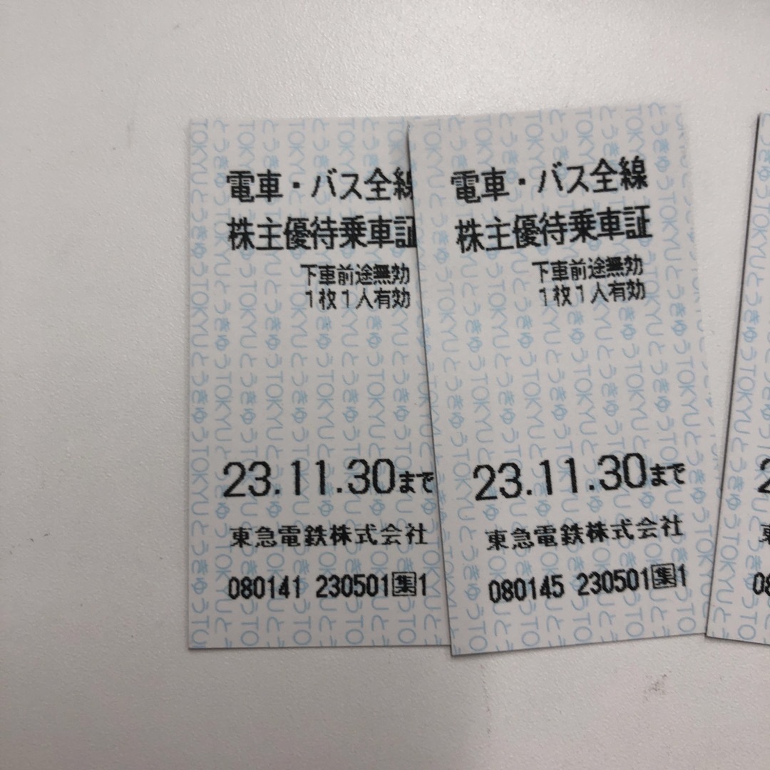 東急電車バス全線優待乗車券5枚 チケットの乗車券/交通券(鉄道乗車券)の商品写真